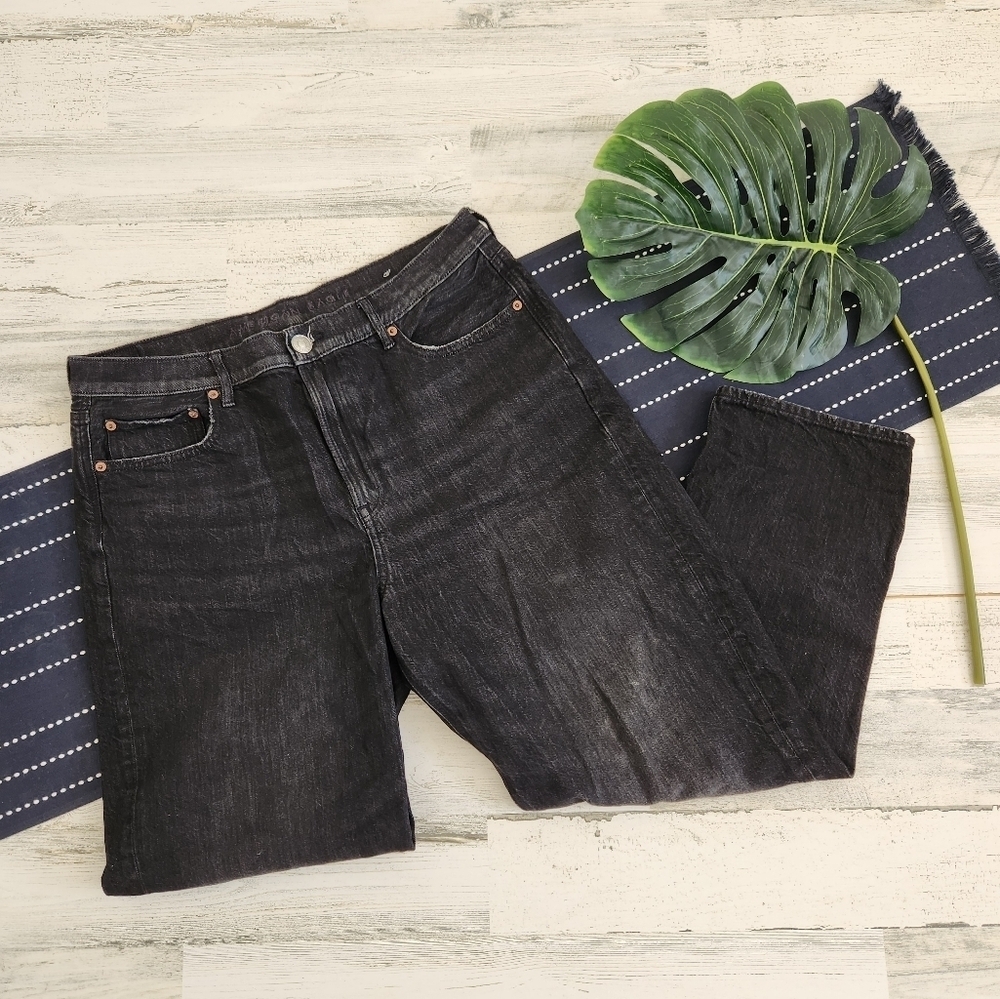 American Eagle 90's Boyfriend Jeans Black Wash Size 14